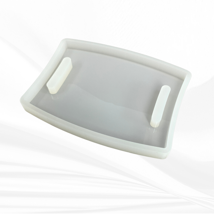 16"x 12"x 1.25" Chunky Bowed Rectangle Board Silicone Mold, Dual Handles