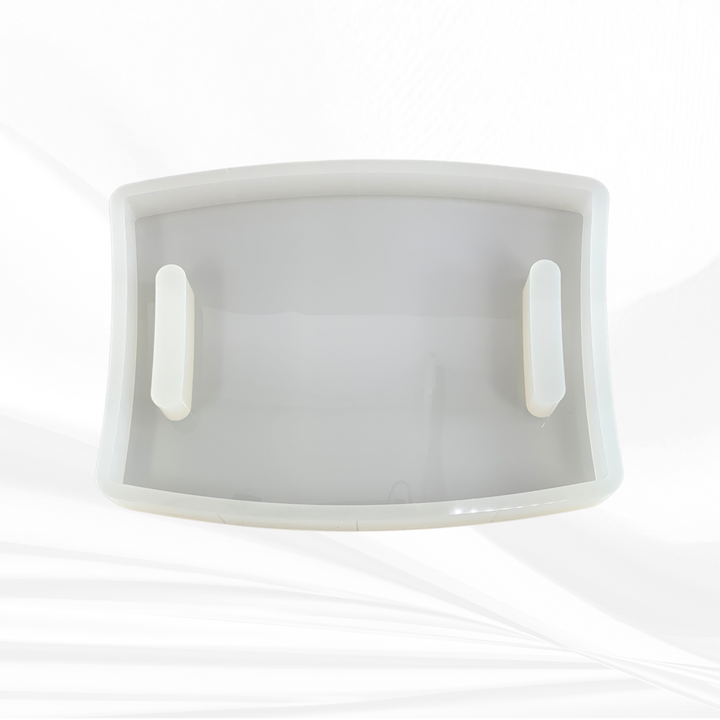 16"x 12"x 1.25" Chunky Bowed Rectangle Board Silicone Mold, Dual Handles