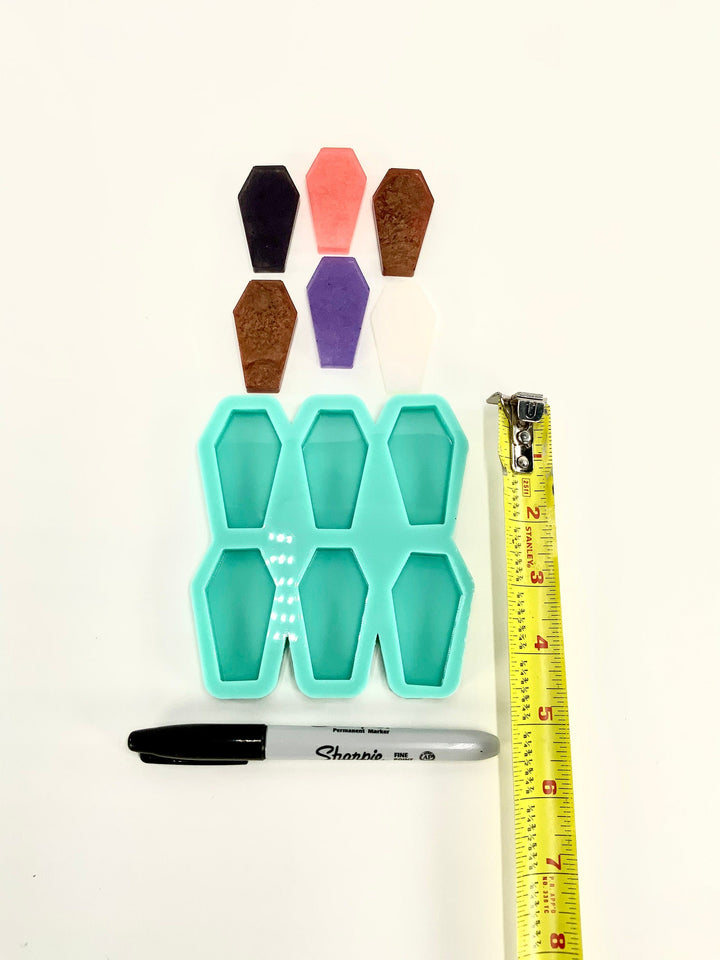 Coffin Keychain Mold | 2”x1”x.25” | Magnet Mold, Earring Mold, Hair Clip Mold