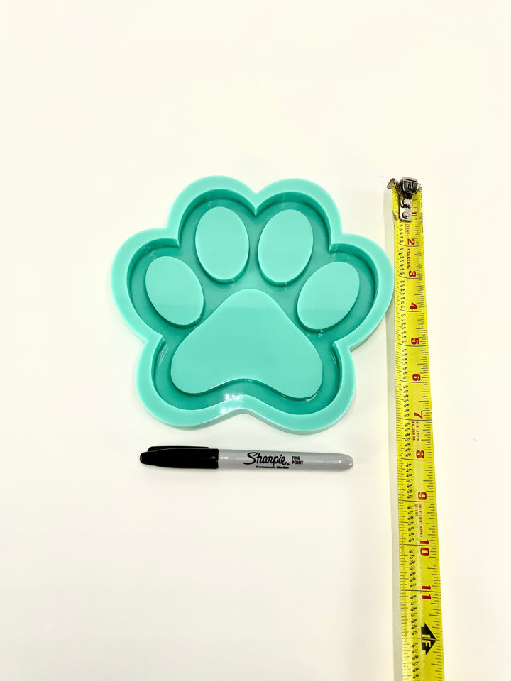 Paw Print Tray Silicone Mold | 7”x 7” | Dog Paw Print Mold, Cat Paw Print Mold