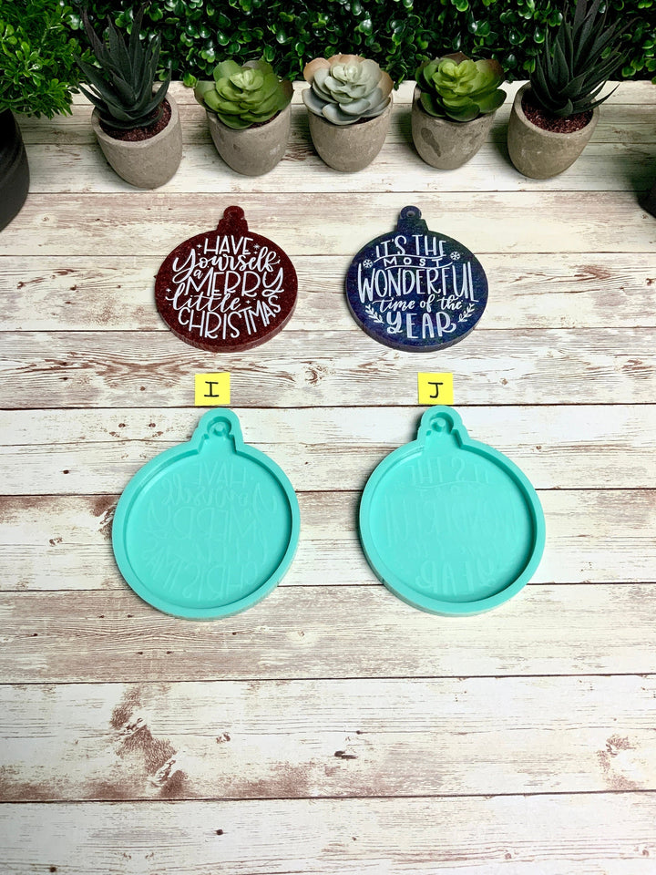 Ornament Silicone Molds, 11 Phrases, Christmas Ornament Molds