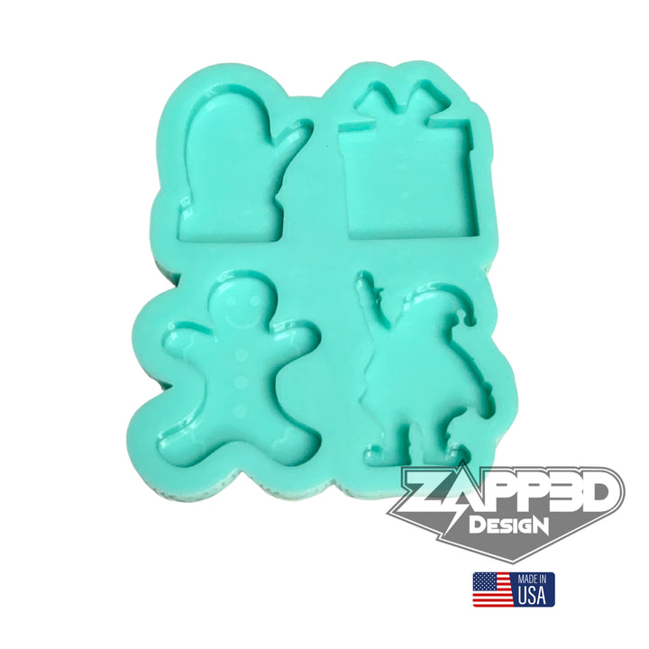 Christmas Mold | 1.75" Tall | Holiday Molds, Keychain Molds, Magnet Molds