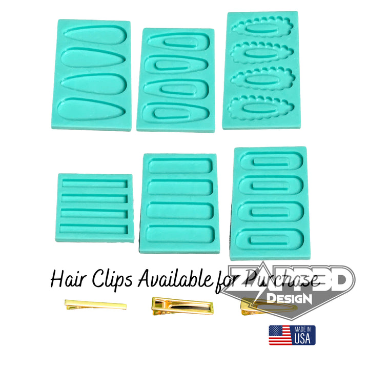 Hair Clip Mold | 6 Styles | Barrette Resin Mold
