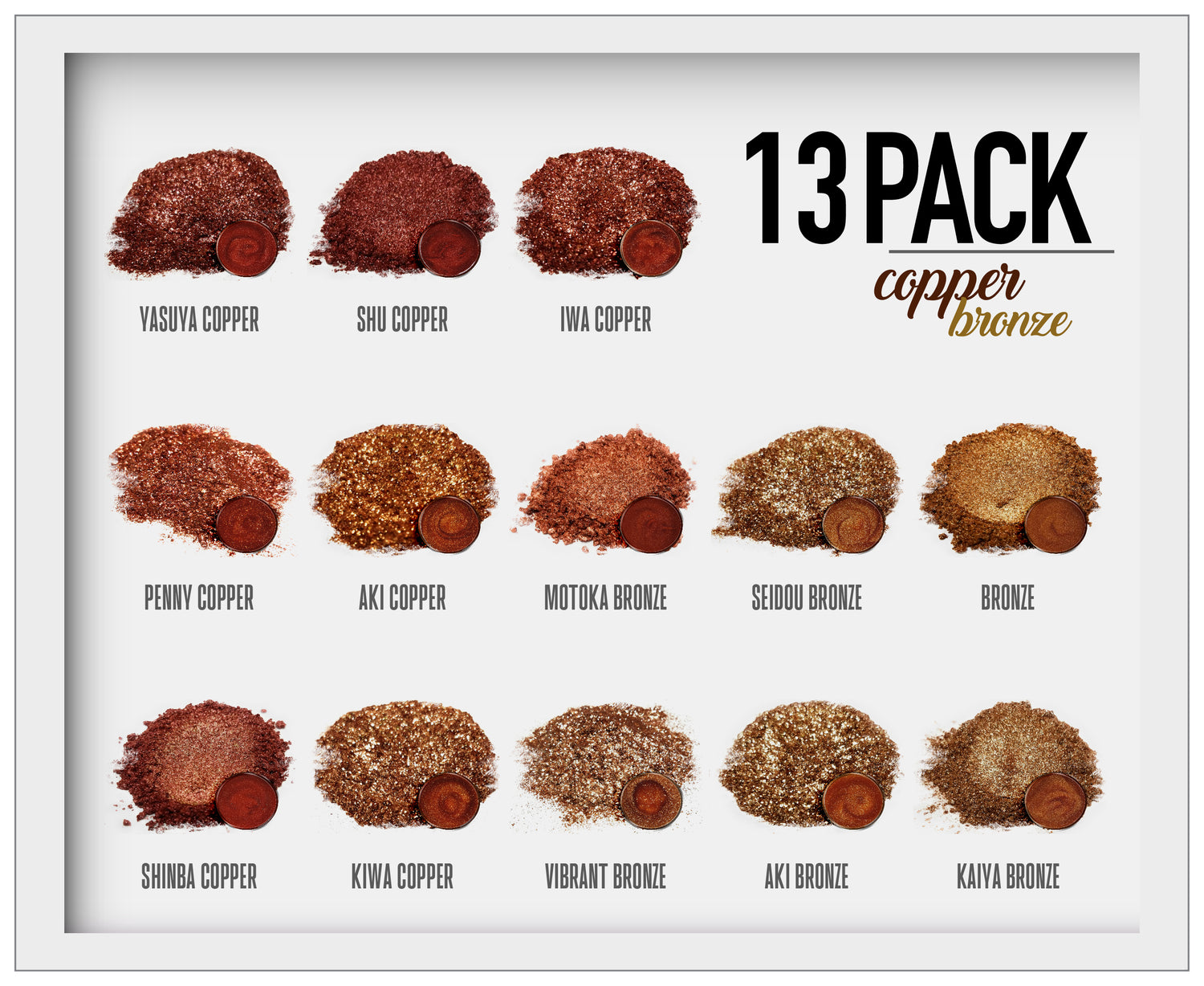 13 Color Bronze Copper Powder Variety Pack Set - (Discontinuing)