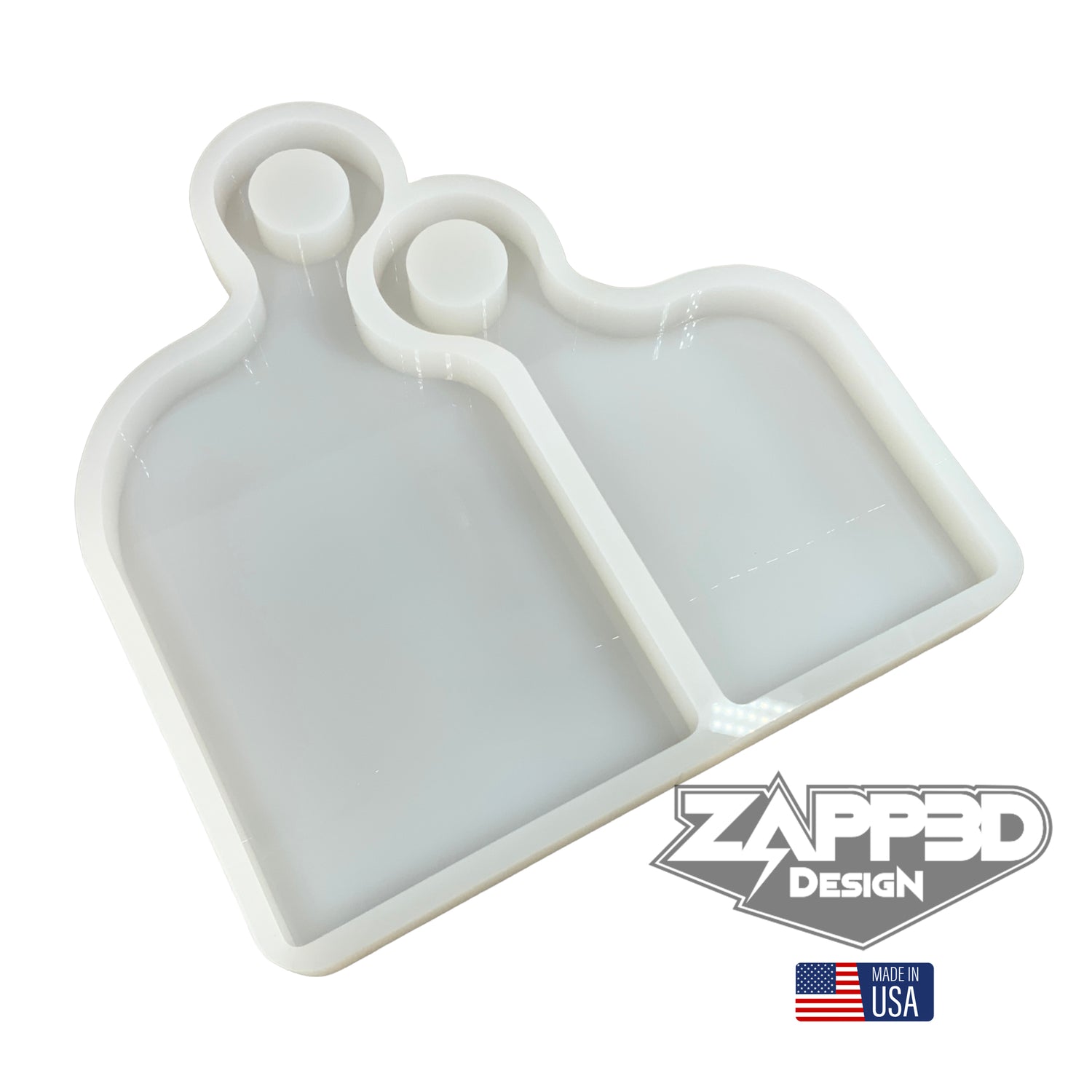 17" X 17.5" x 1.25" Romeo & Juliet Nesting Serving Board Set Silicone Mold - Nesting Charcuterie Mold