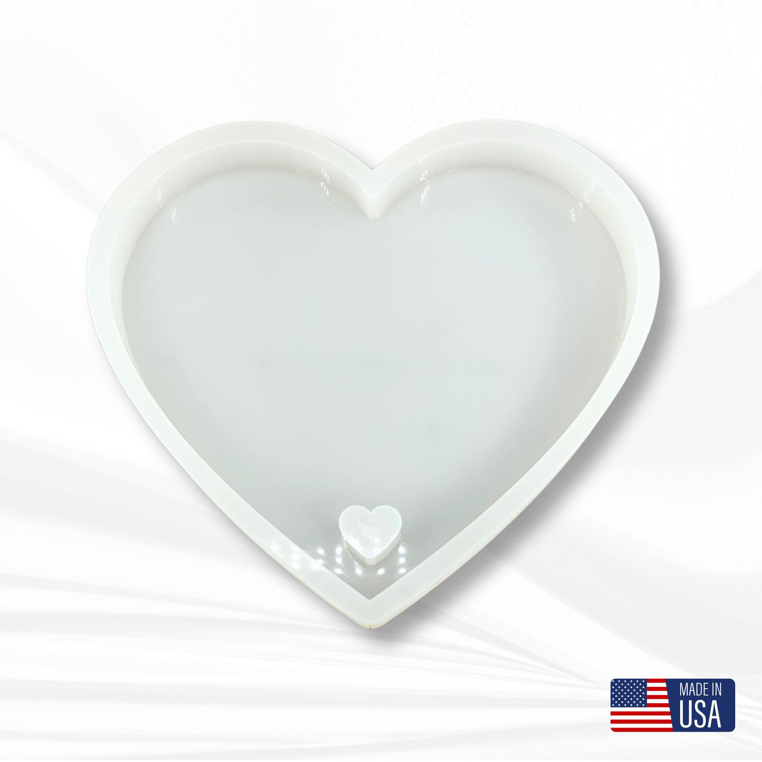 13"x 11.5"x 1.25" Heart Charcuterie Board Silicone Mold - Serving Board Mold