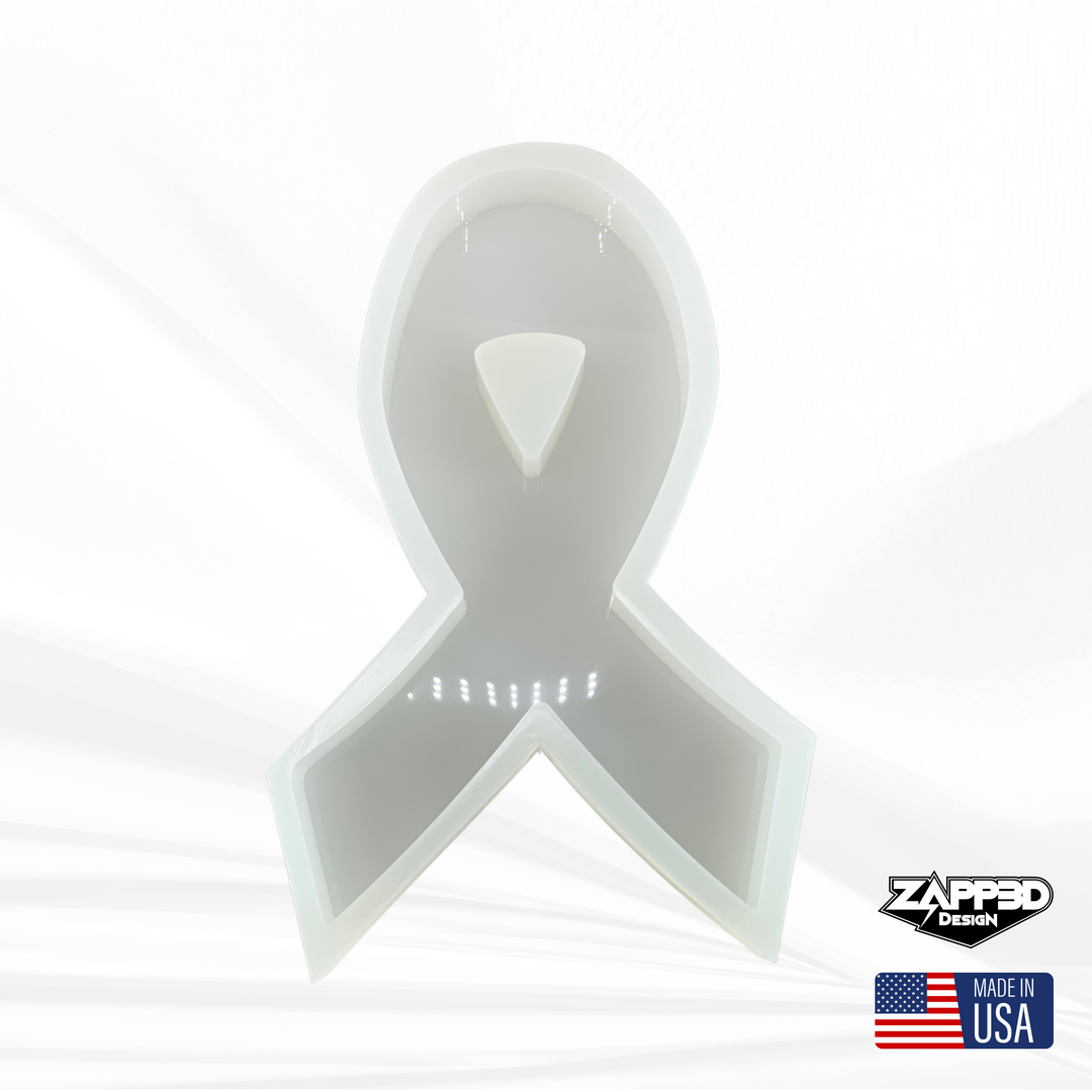Cancer Awareness Ribbon Mold | 13" x 8" x 1.25" | Cancer Ribbon Mold, Ribbon Mold