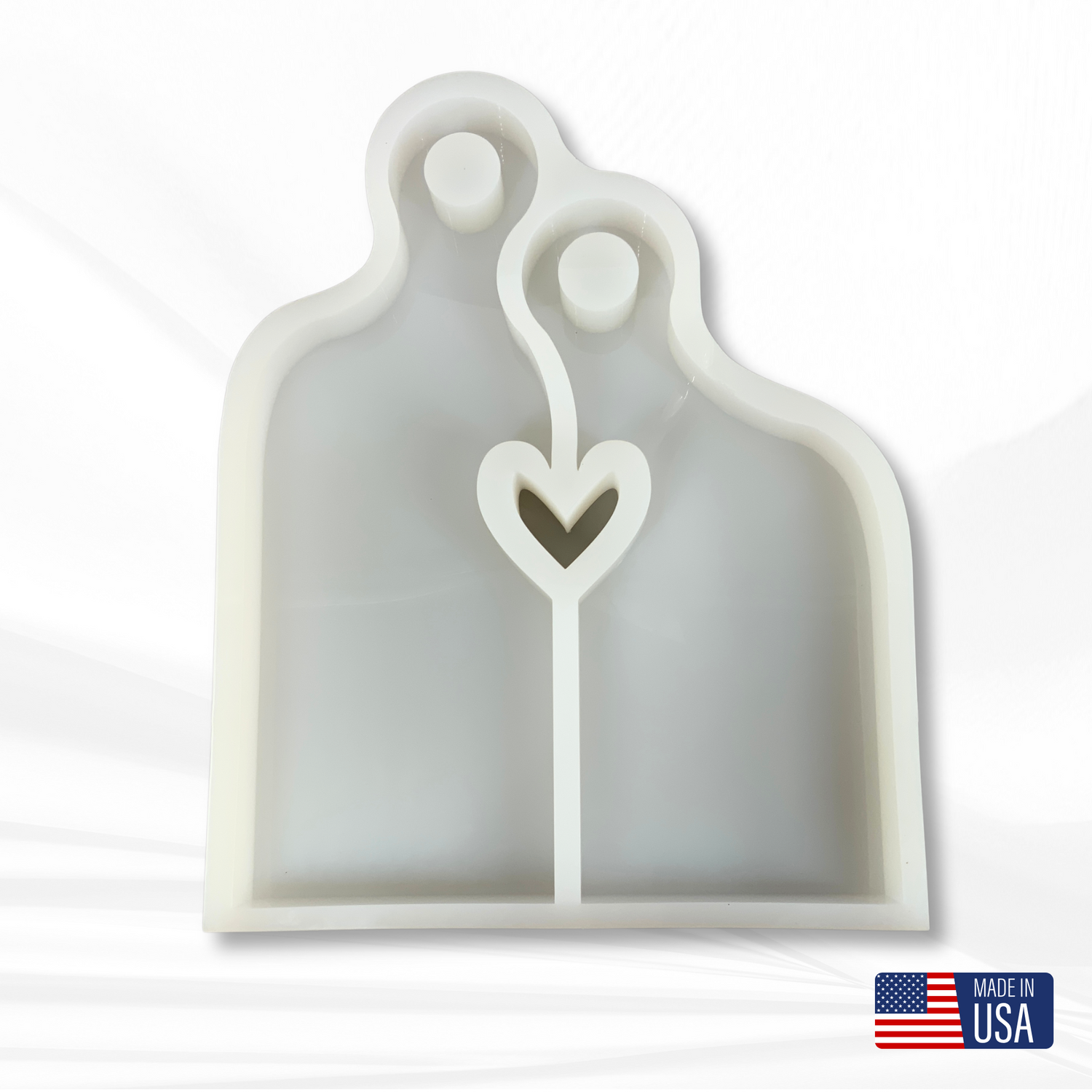 17" X 14" x 1.25" Romeo & Juliet Nesting Heart Serving Board Set Silicone Mold - Nesting Charcuterie Mold