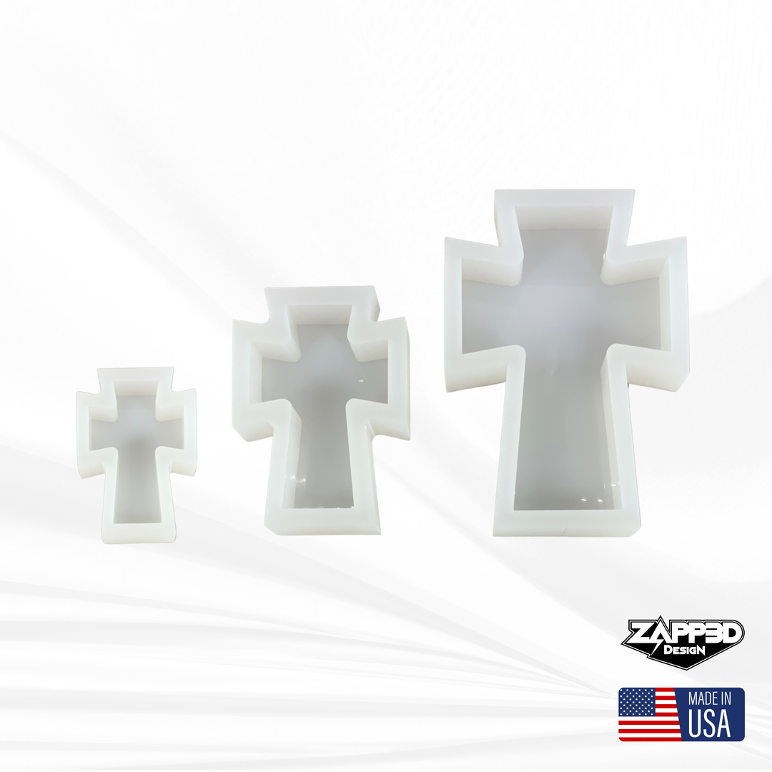 Flared Cross Silicone Mold | 5 Sizes | Cross Mold