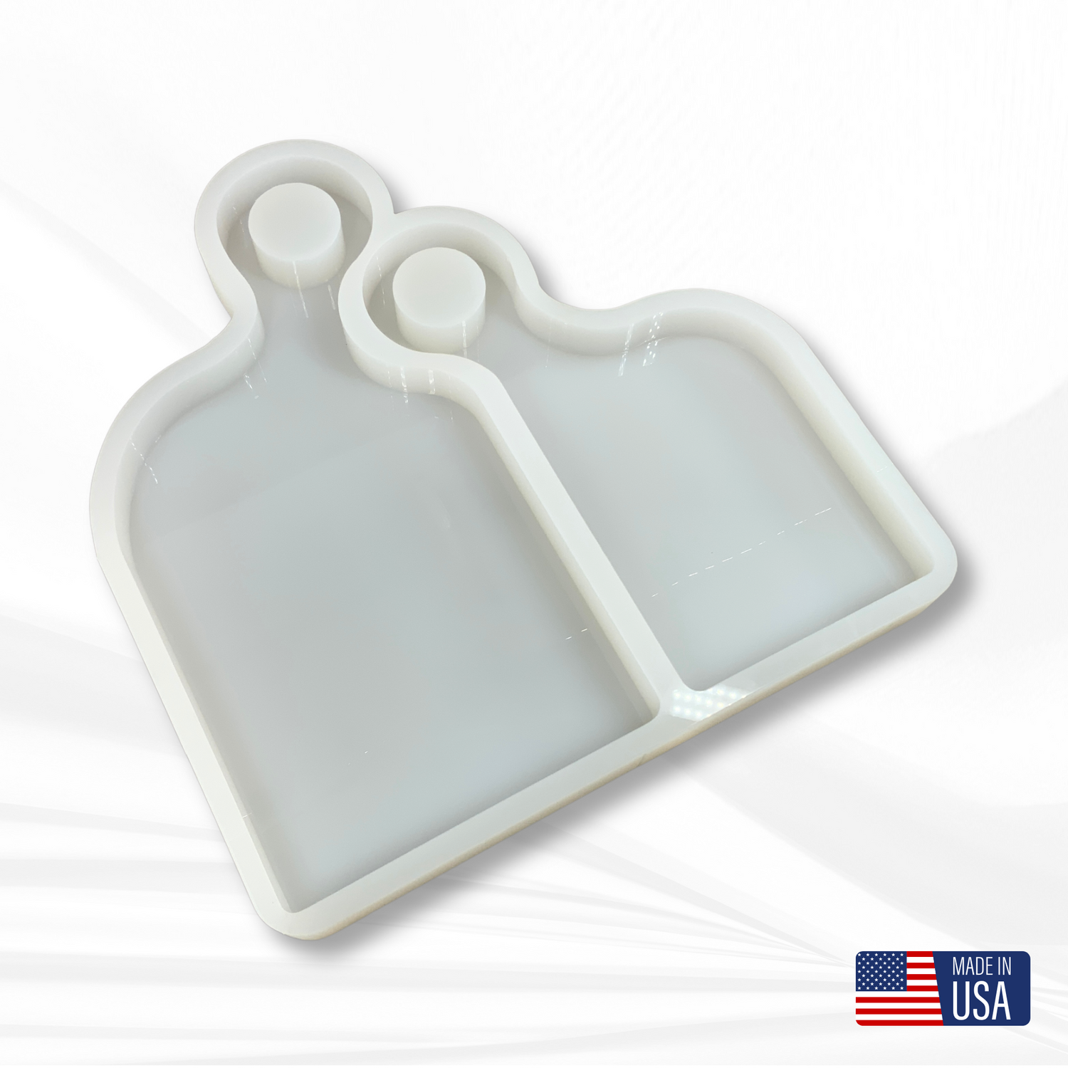 17" X 17.5" x 1.25" Romeo & Juliet Nesting Serving Board Set Silicone Mold - Nesting Charcuterie Mold