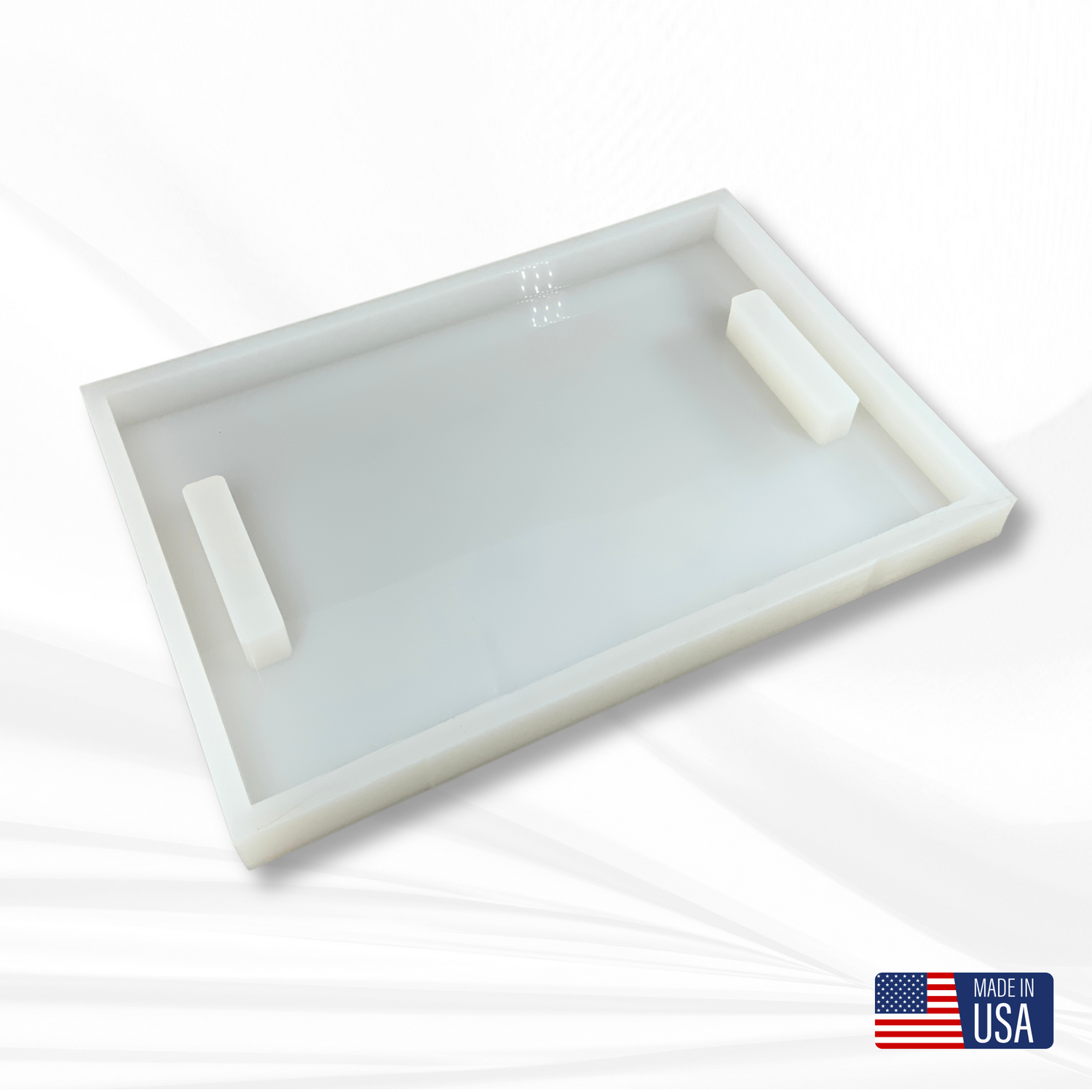 18"x 12"x 1.25" Rectangle Cheese Board Silicone Mold, Dual Handles