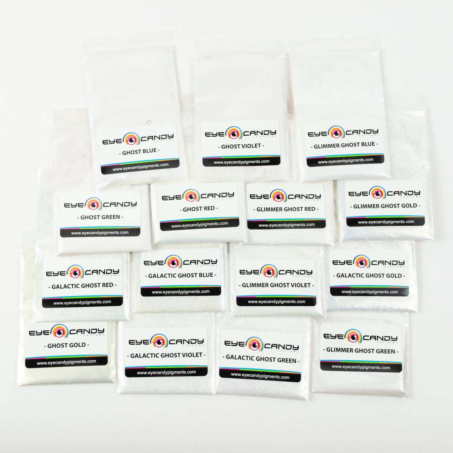 Clearance G - (15) 5 grams Various Ghost Pigments - (New / Damaged) - Retail $75.00