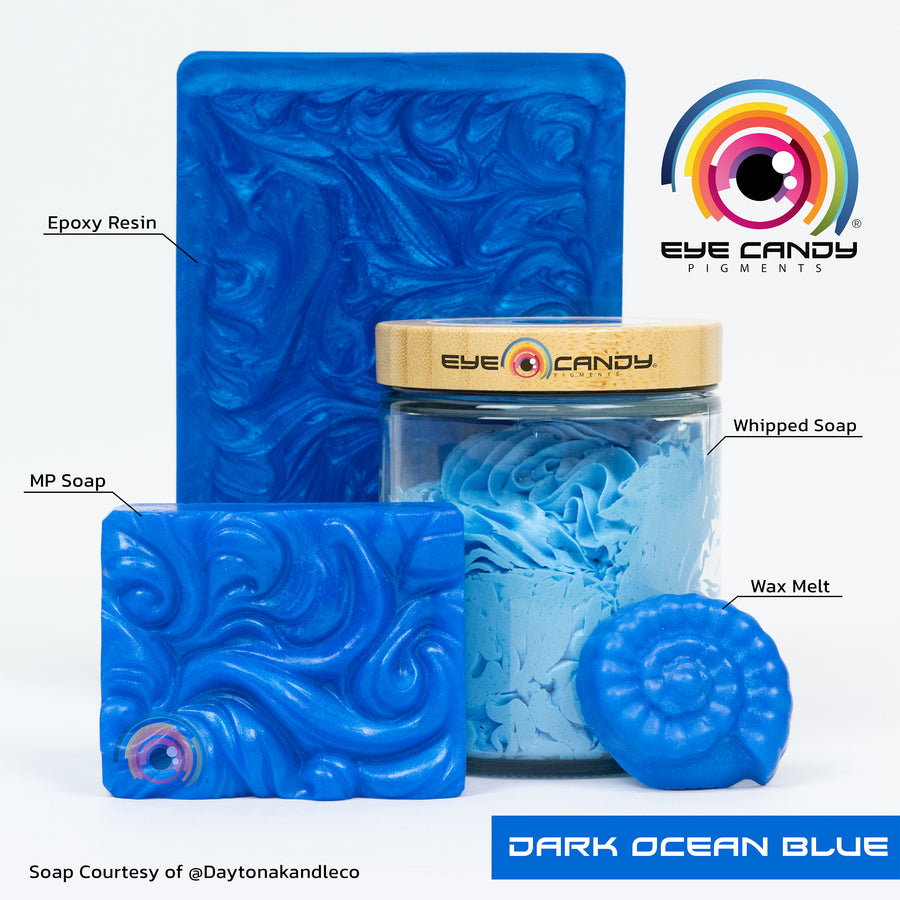 Eye Candy Pigments || Dark Ocean Blue Mica Pigment Powder