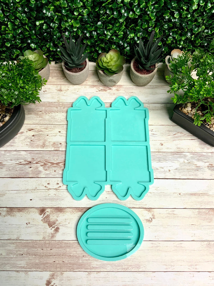 Christmas Coaster Molds, Gift Box Coaster Mold, Christmas Mold