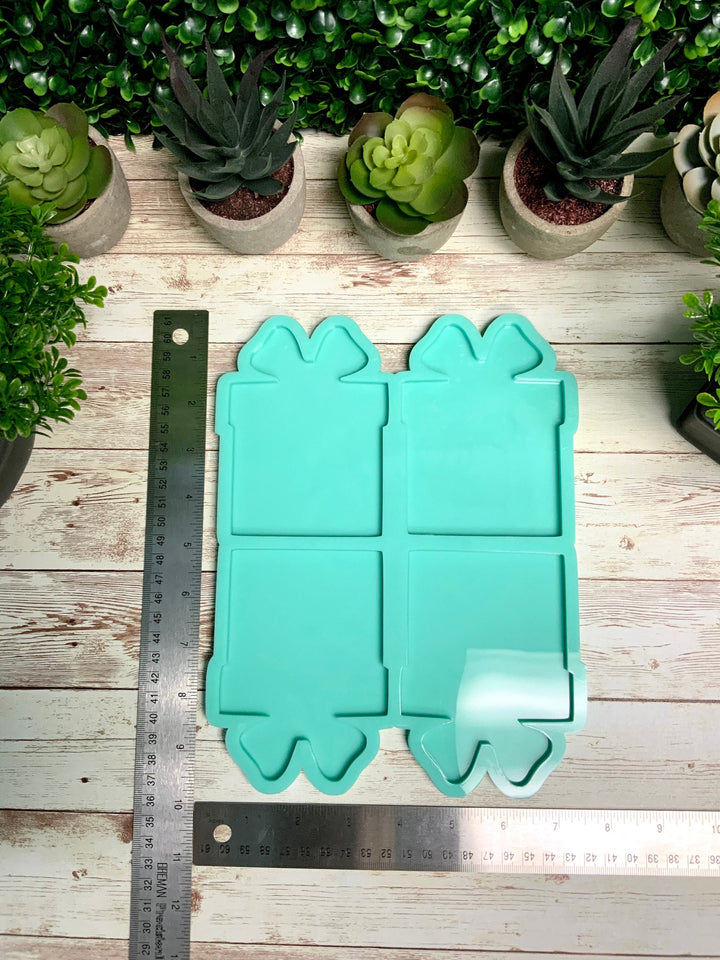 Christmas Coaster Molds, Gift Box Coaster Mold, Christmas Mold
