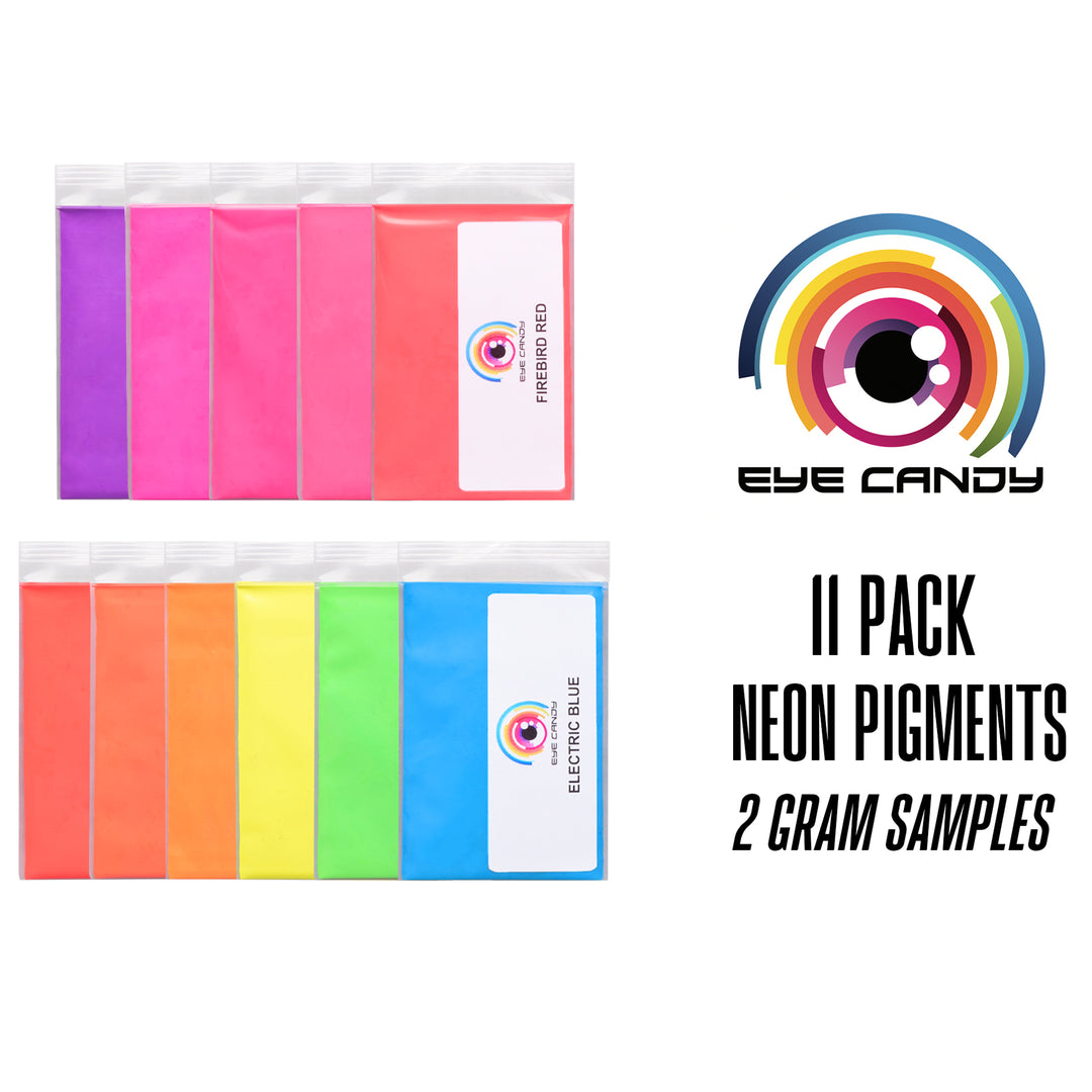 11 Color Neon Pigment Powder Variety Pack Set