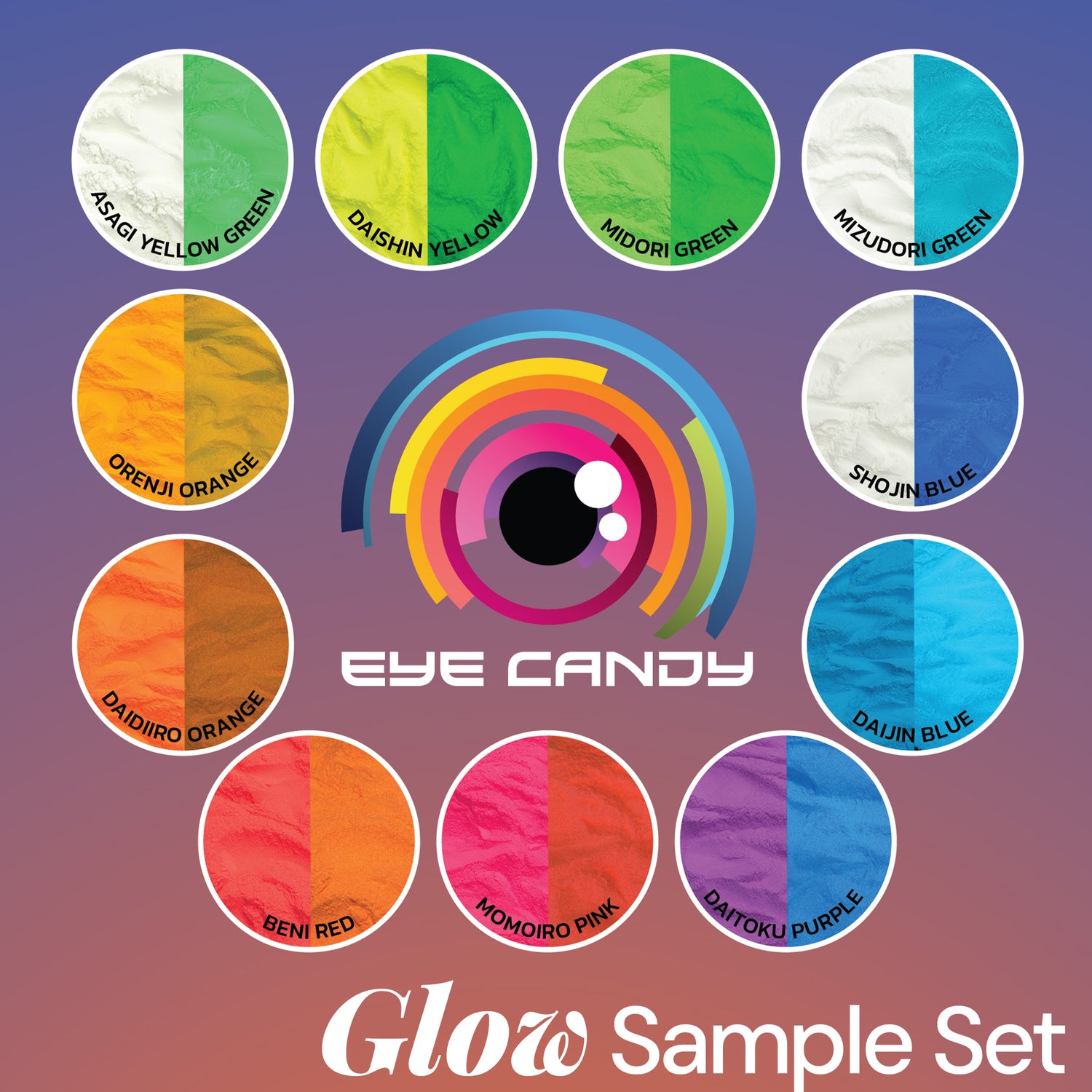 11 Color Glow in the Dark Pigment Powder Variety Pack Set
