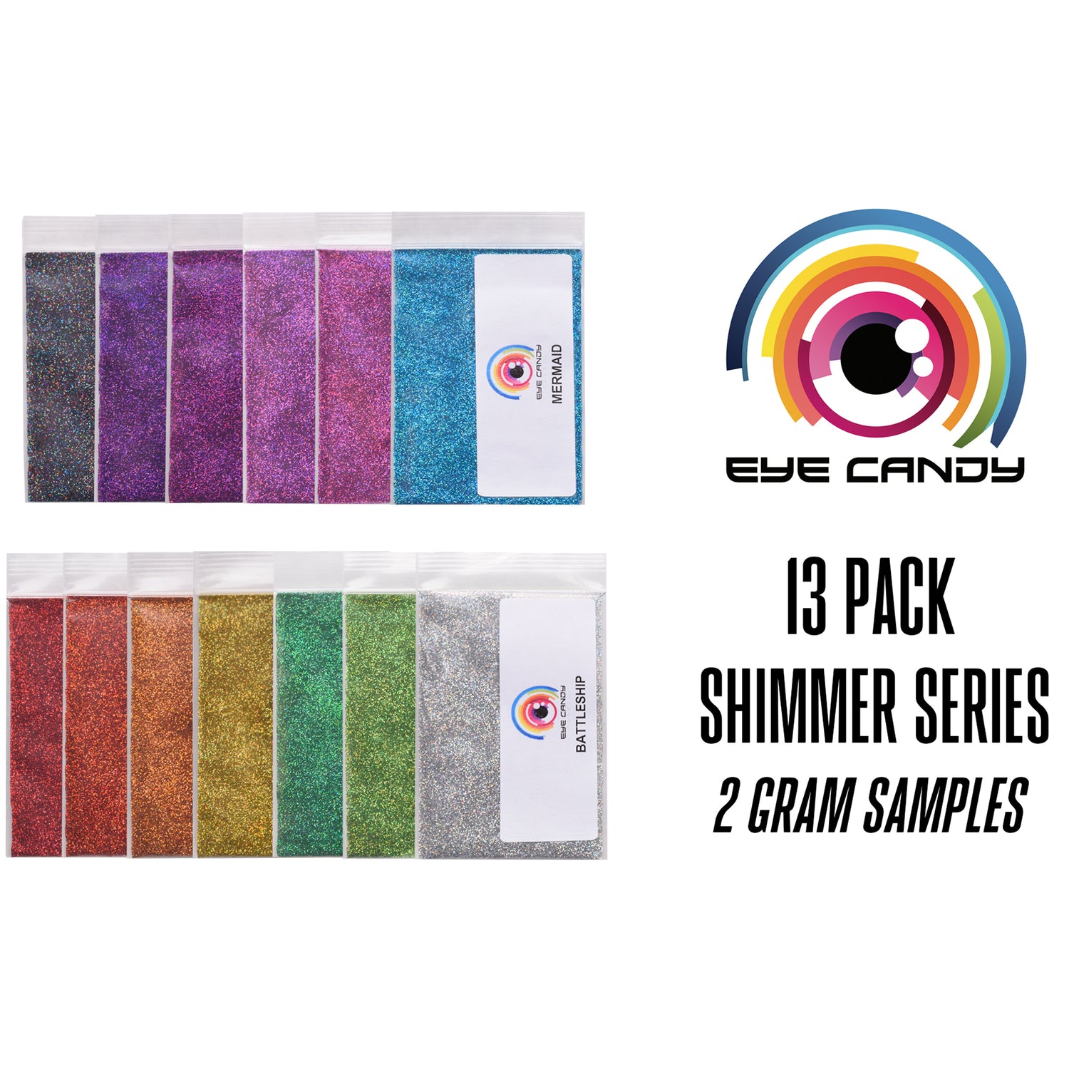 13 Color Shimmer Metallic Flakes Variety Pack Set