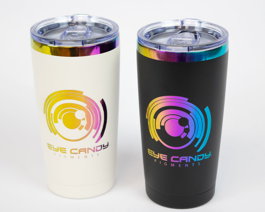 Eye Candy 20 oz Travel Mug - Black (Backorder Avail) or White (Rainbow Foil)