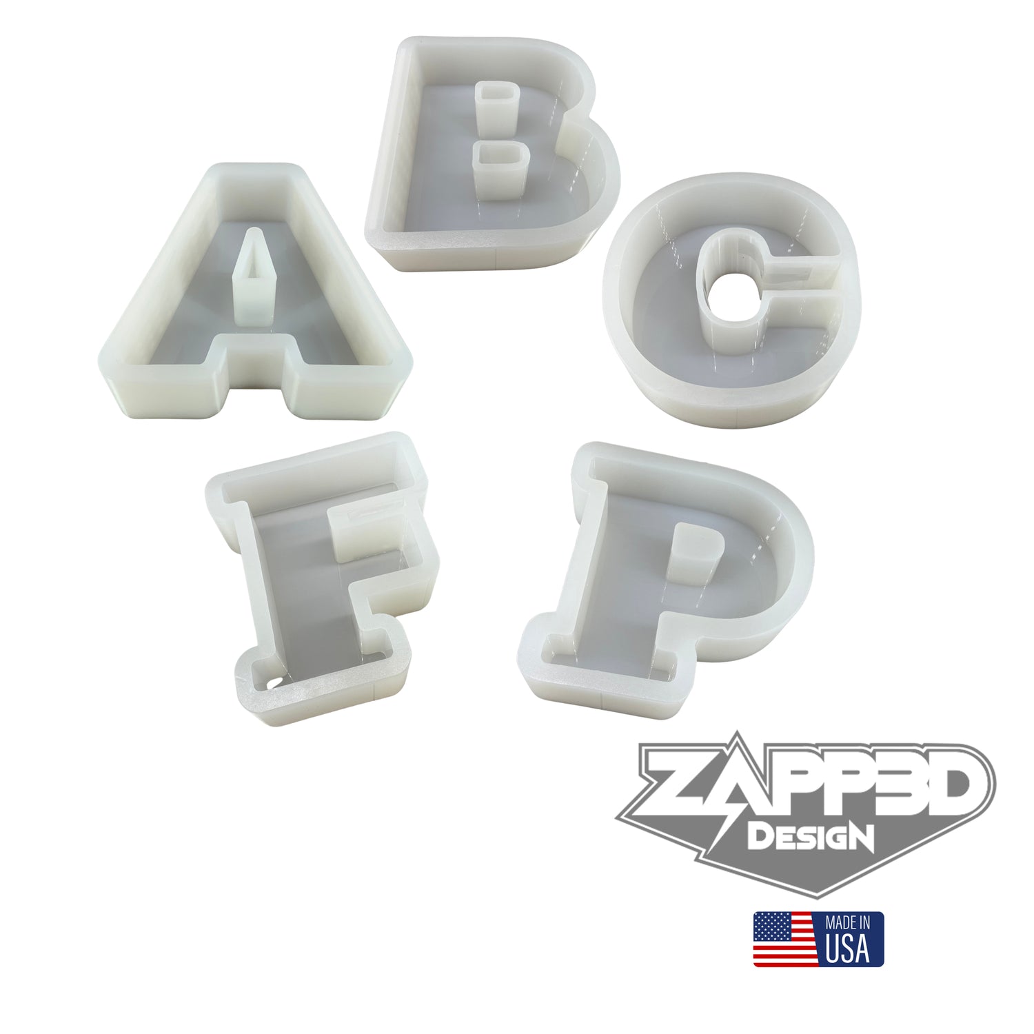 9" Tall - 3" Deep Alphabet Letter Silicone Molds