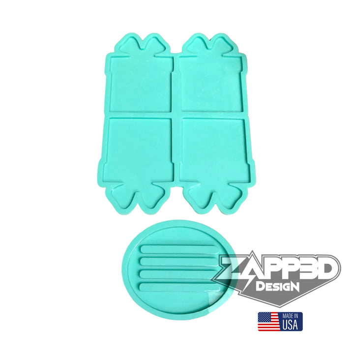 Christmas Coaster Molds, Gift Box Coaster Mold, Christmas Mold