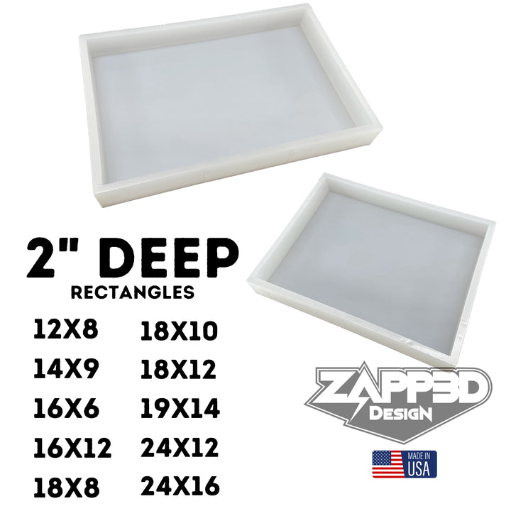 2" Deep Rectangle Silicone Molds | 10 Sizes |