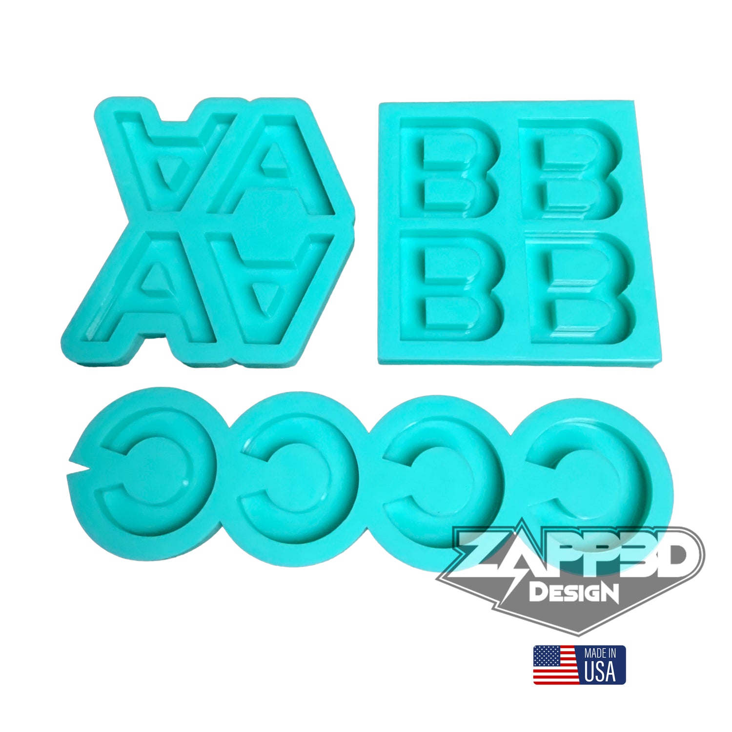 Alphabet Mold | 1.5" Tall, Full Reverse | Uppercase Alphabet Mold, Keychain Mold, Magnet Mold