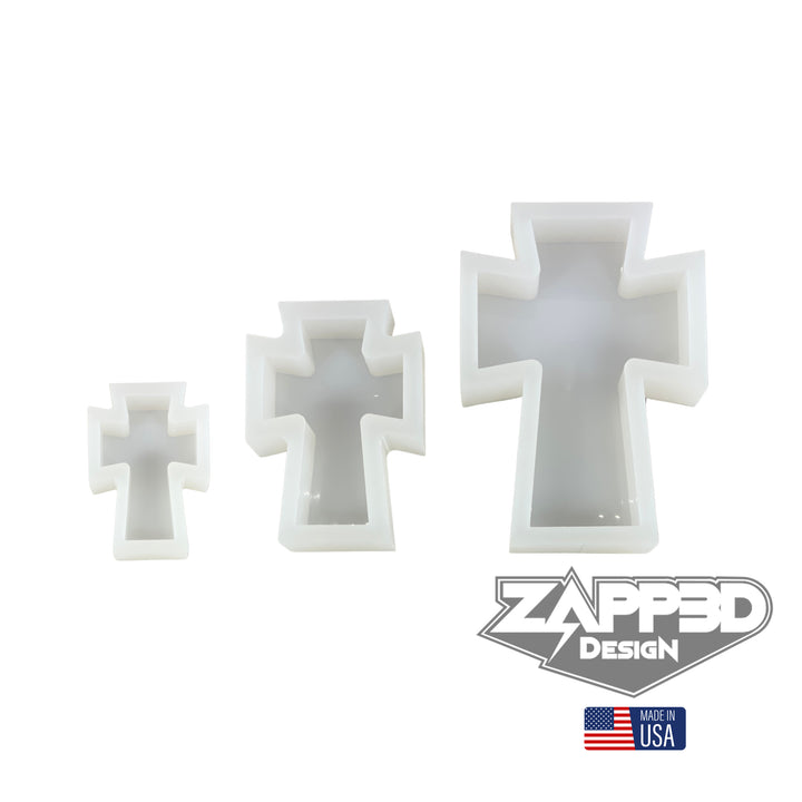 Flared Cross Silicone Mold | 5 Sizes | Cross Mold