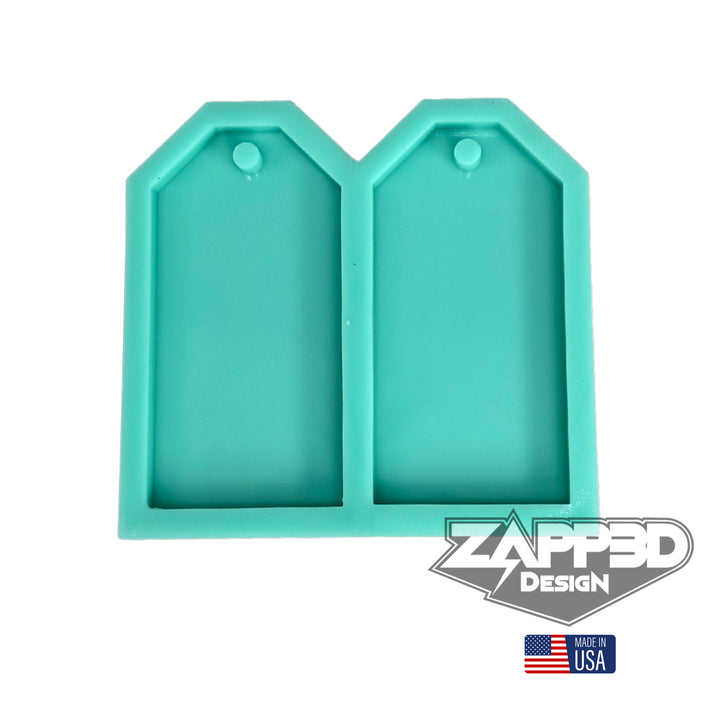 Tag Silicone Mold | 3”x1.5”x.25” | Ornament Mold, Small Sign Mold, Keychain Mold