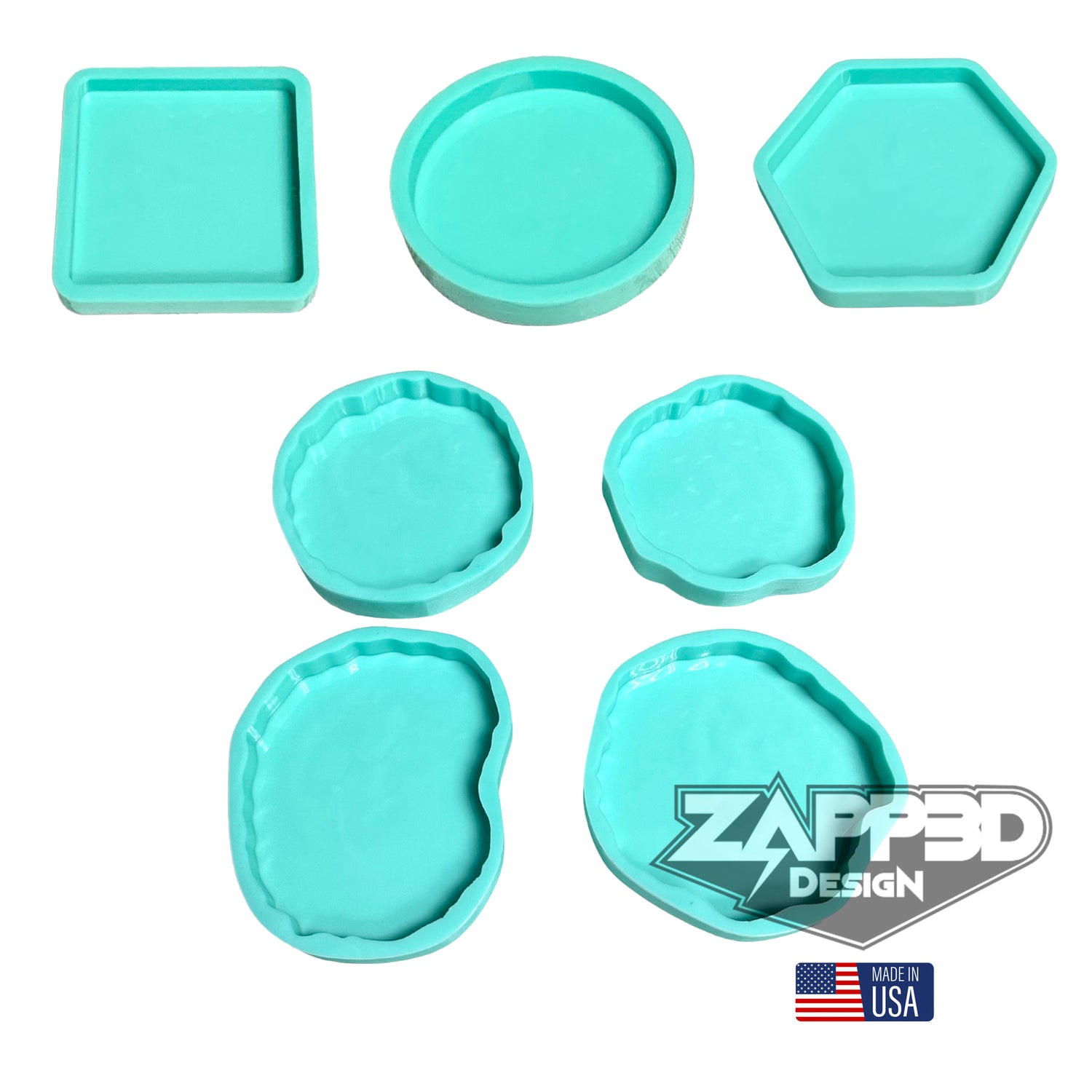 Coaster Molds | 7 Shapes | 4 Inch Coaster Molds for Resin