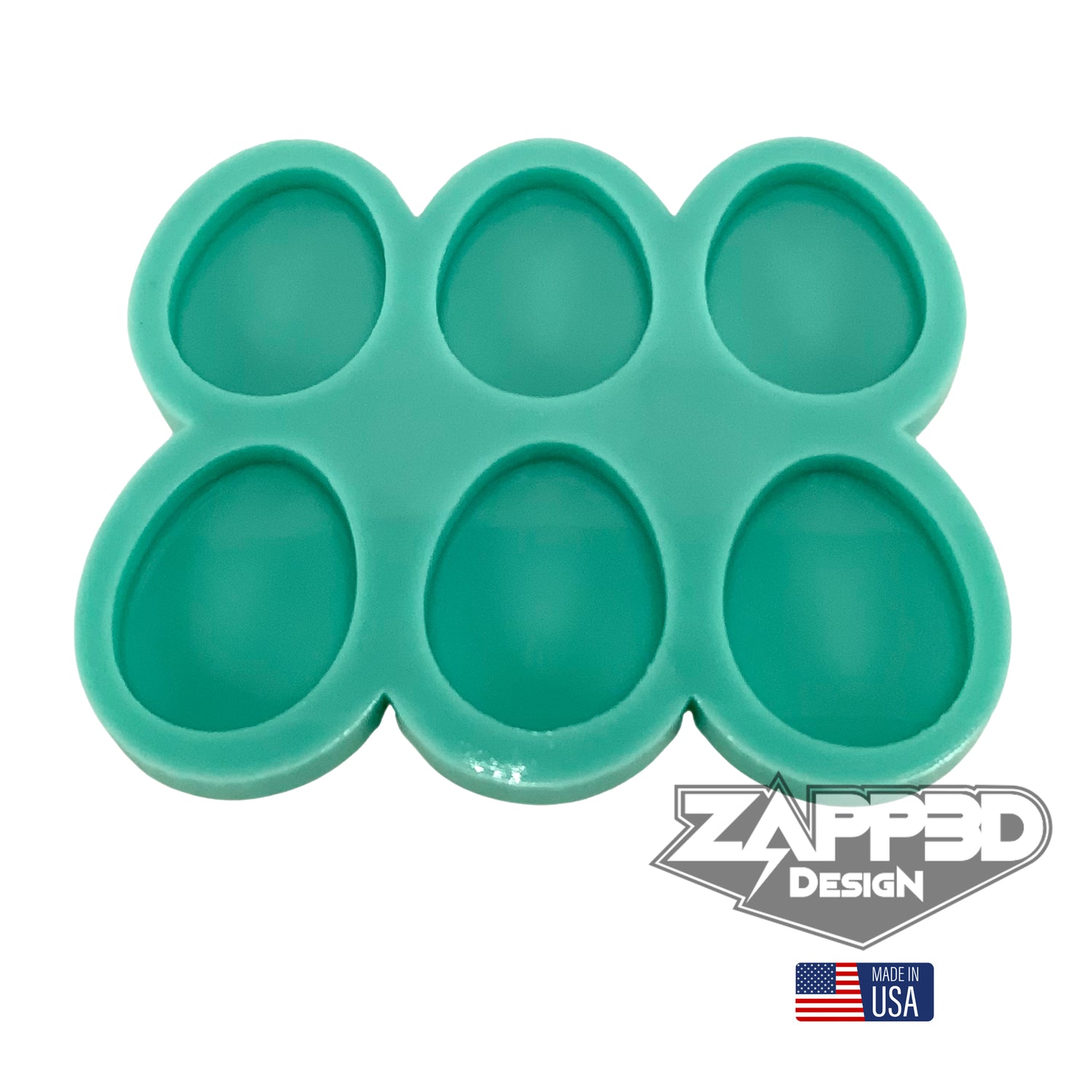 Egg Silicone Mold | 1.75”x1.5”x.25” | Keychain Mold, Magnet Mold, Easter Mold