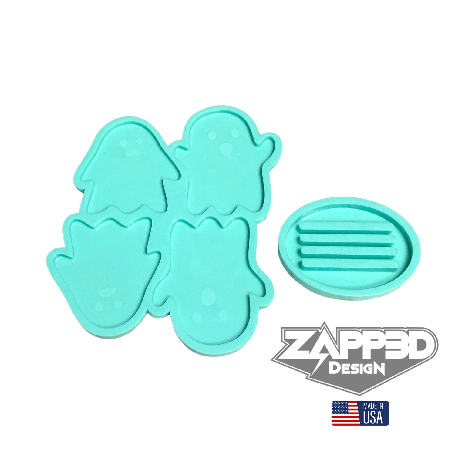 Ghost Coaster Mold Set, Halloween Mold, Spooky Mold