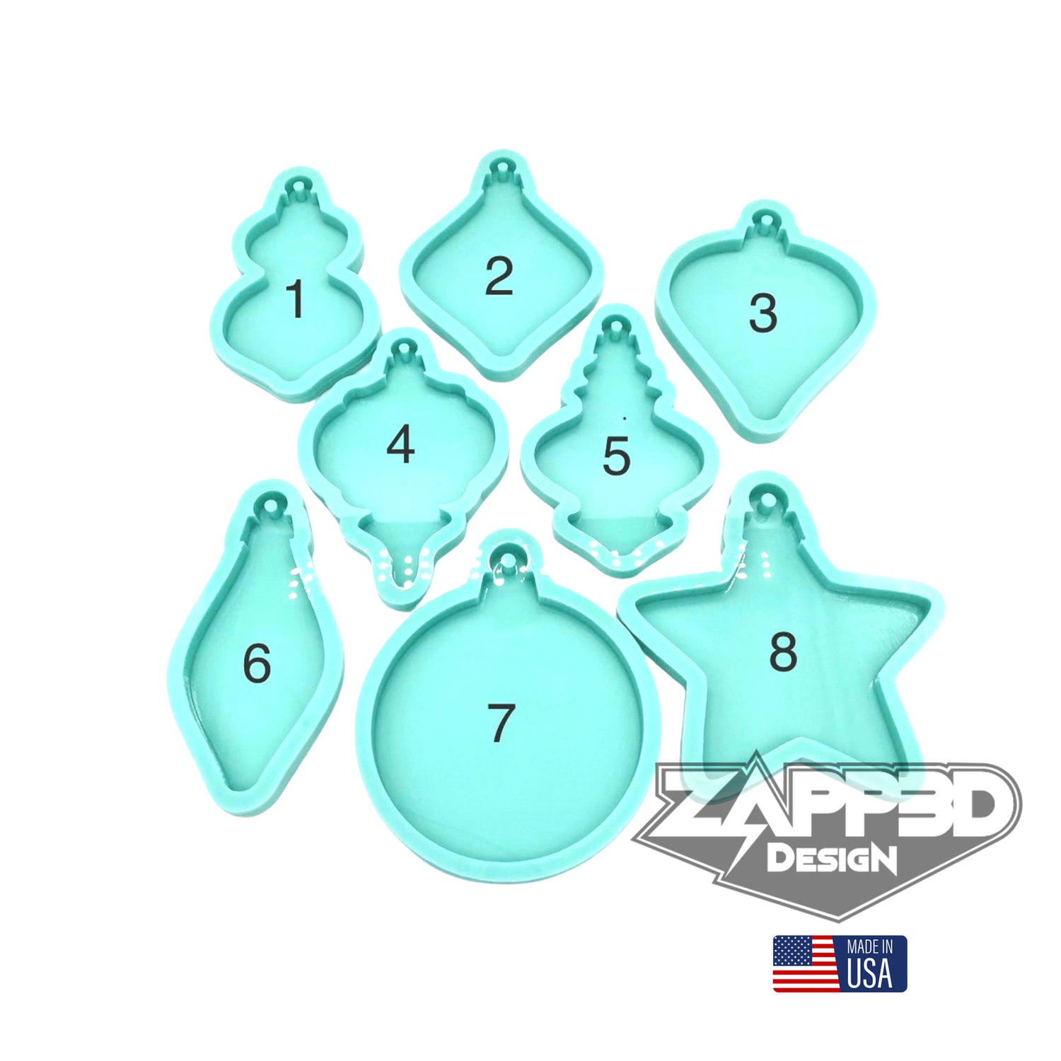 Ornament Molds, 8 Shapes, Christmas Ornament Molds
