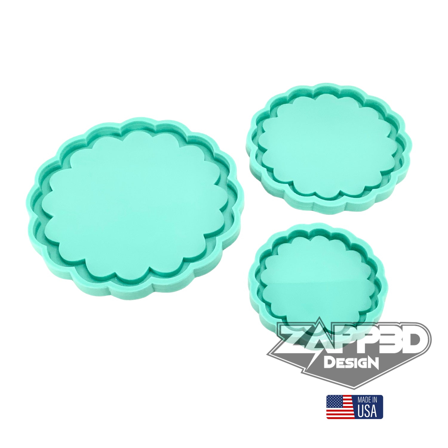 Scalloped Tray Mold | Sizes - 5", 7", 9" | Round Tray Mold |