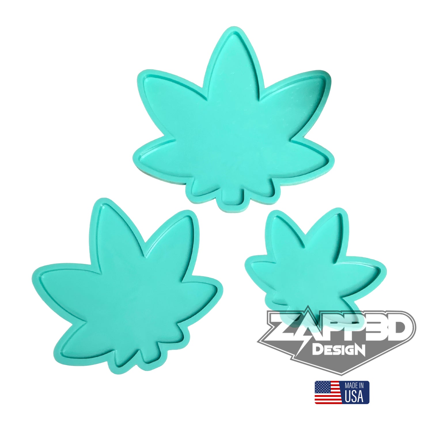 Weed Pot Leaf FLAT Silicone Mold | 5”, 7”, 9” |