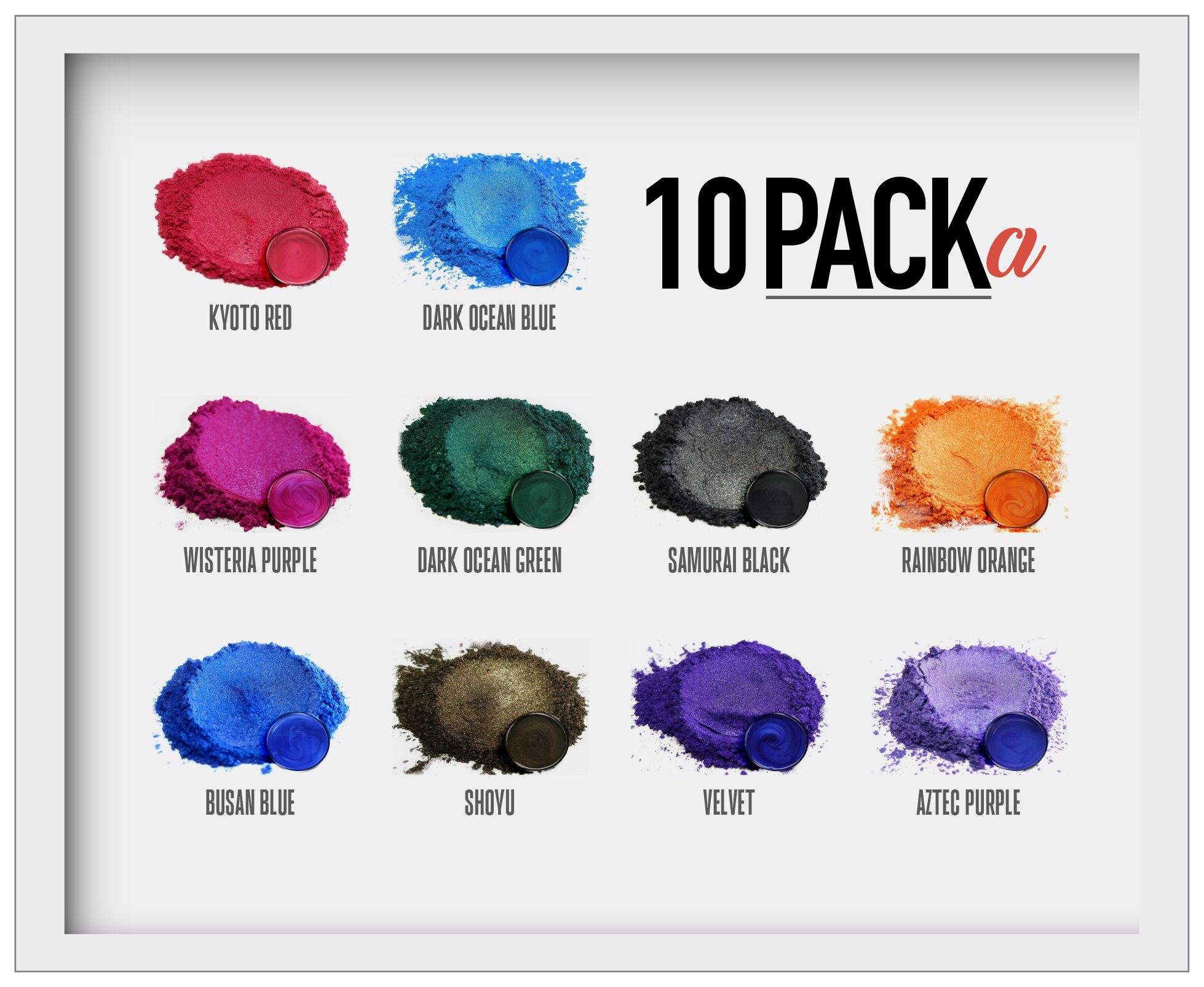 Eye Candy 10 Color Pigment Powder Variety Pack A