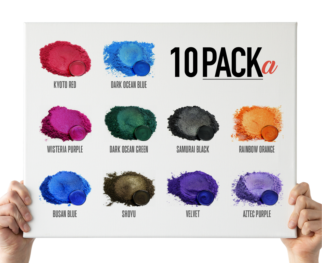 10 Color Pigment Powder Variety Pack Set A