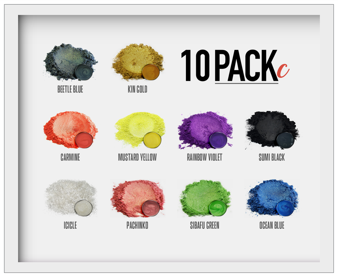 10 Color Pigment Powder Variety Pack Set C