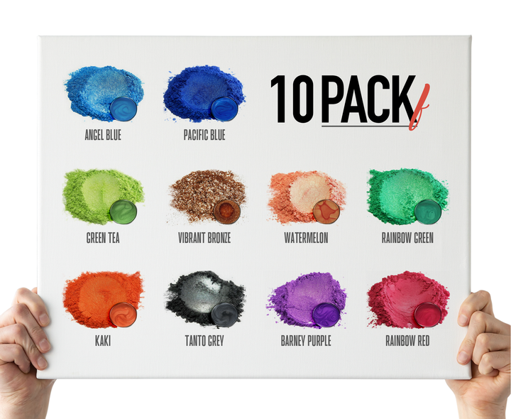 10 Color Pigment Powder Variety Pack Set F