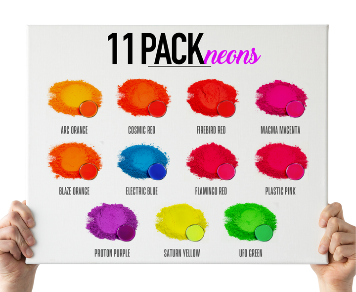 11 Color Neon Pigment Powder Variety Pack Set