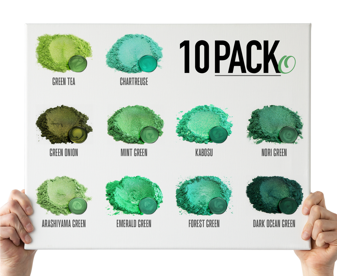 Eye Candy 10 Color Pigment Powder Variety Pack O - Greens