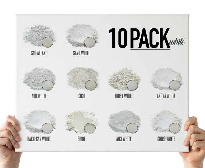 10 Color Pigment Powder Variety Pack Set - Whites