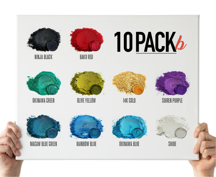 10 Color Pigment Powder Variety Pack Set B