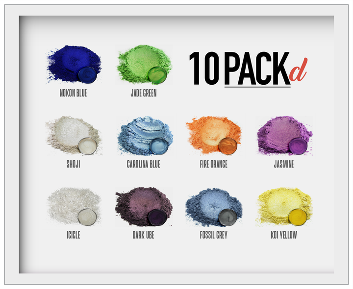 10 Color Pigment Powder Variety Pack Set D