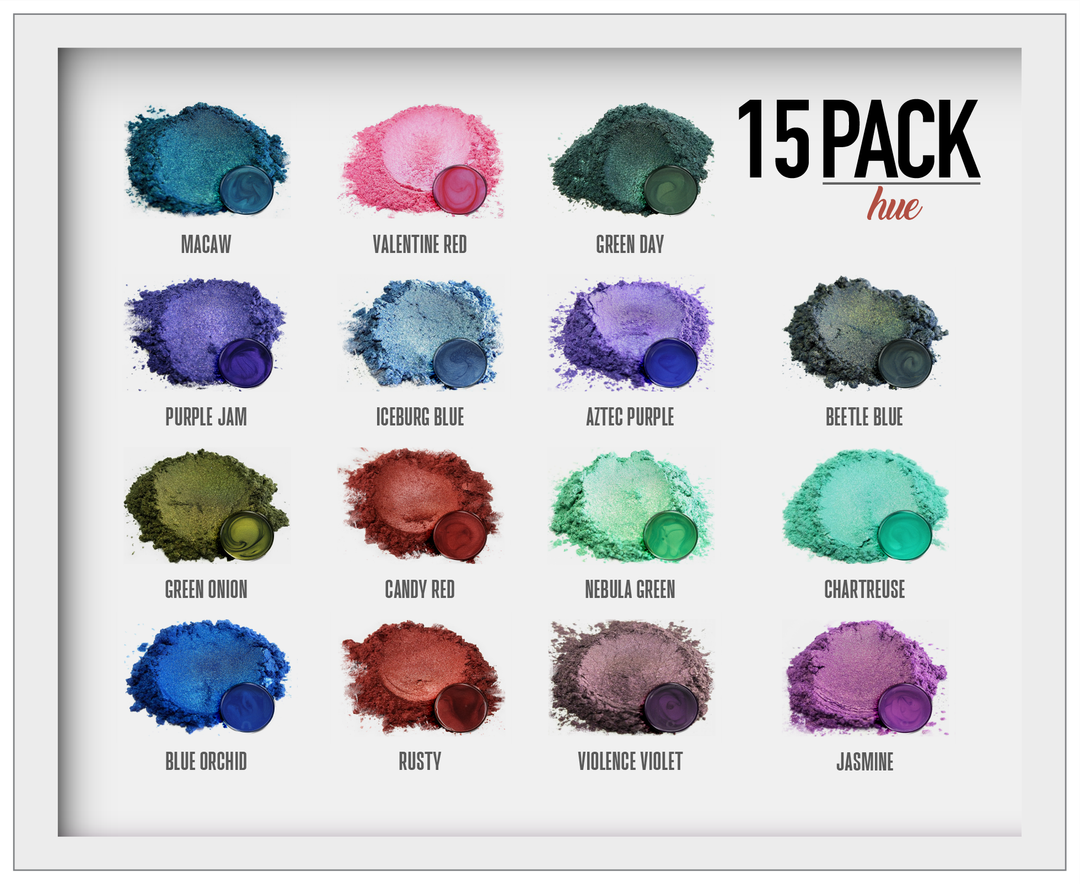 15 & 20 Color Hues Series Pigment Powder Variety Pack