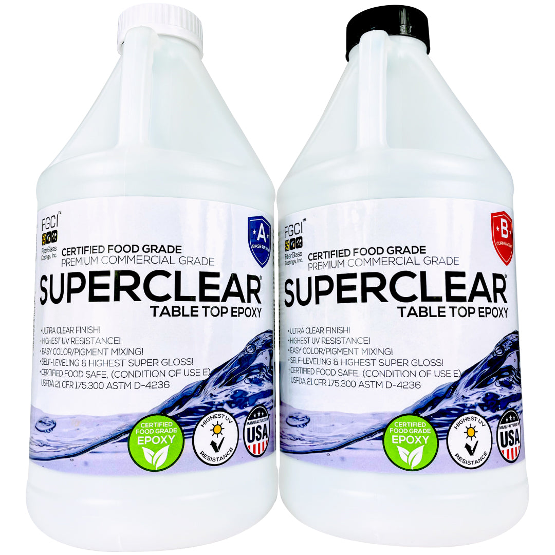 SuperClear Deep Pour 24 Hour Premium Commercial Grade Epoxy Resin Kit, 1.5 Gallons - 2:1 Crystal Clear Liquid Glass Pouring Up to 1 - Self-Leveling