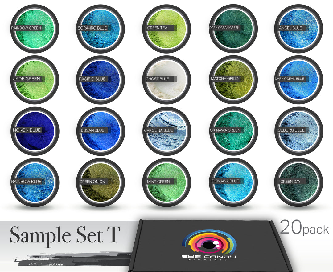 Eye Candy 20 Color Pigment Powder Variety Pack T - Blue / Green