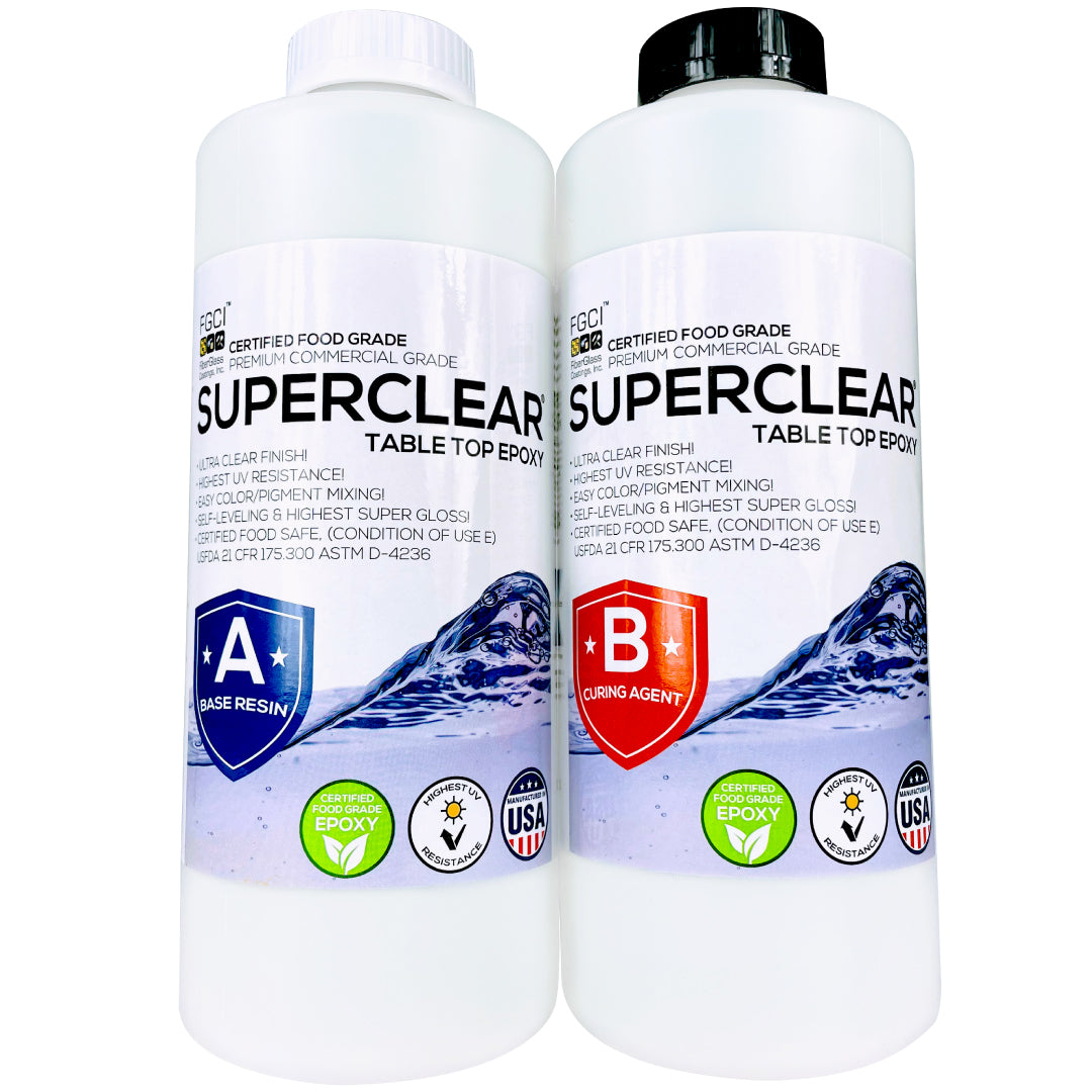Fiberglass Coatings, Inc. SuperClear 2 Gal. Table Top Epoxy Resin and  Activator 141014 - The Home Depot