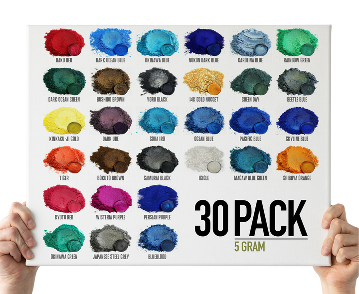 30 Color Pigment Powder Variety Pack Set W