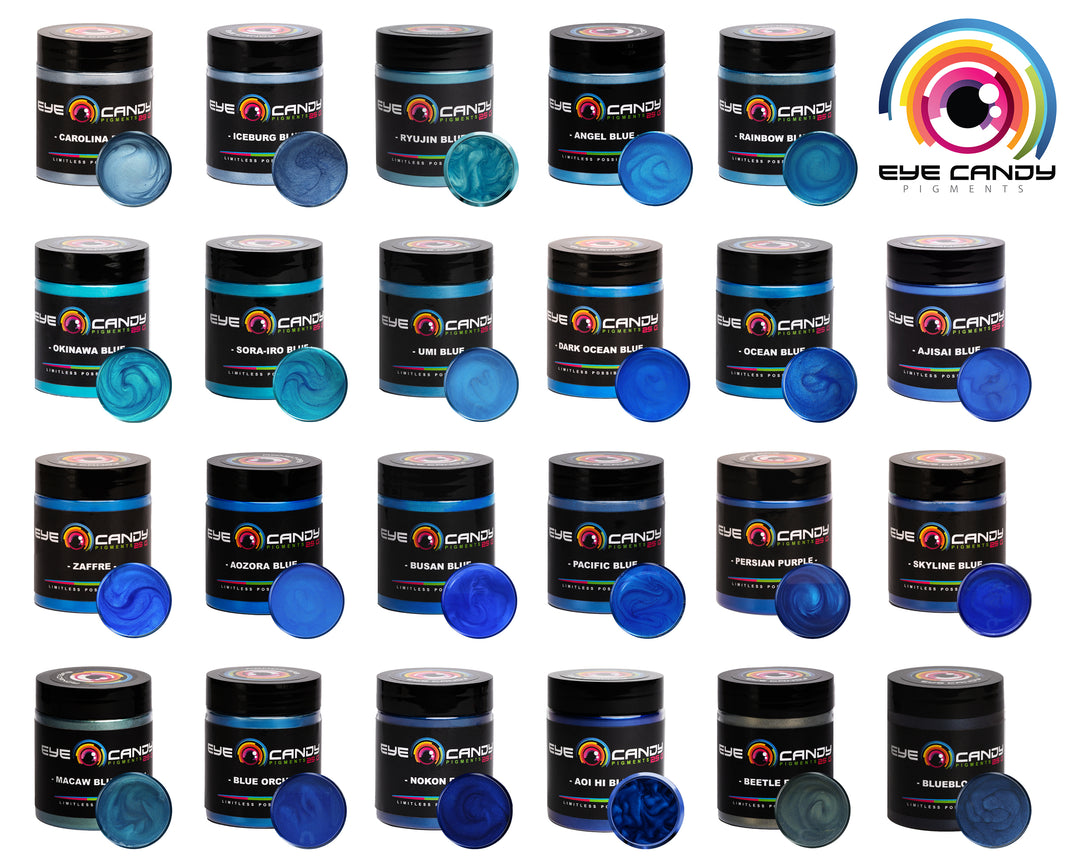 FIREDOTS Ocean Blue Mica Powder - 100 Grams - Epoxy Resin Color Pigment -  Metallic Blue Mica Powder for Epoxy Resin - Blue Epoxy Pigment Powder 